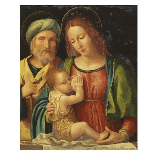Null 北意大利学校，16世纪
HOLY FAMILY
板上油画，cm 39x32,5
 
 Scuola dell'Italia settentrional&hellip;