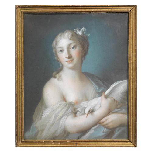 Null Rosalba Carriera学校，18世纪
FEMALE FIGURE WITH A DOVE
pastel on paper, cm 61x50&hellip;