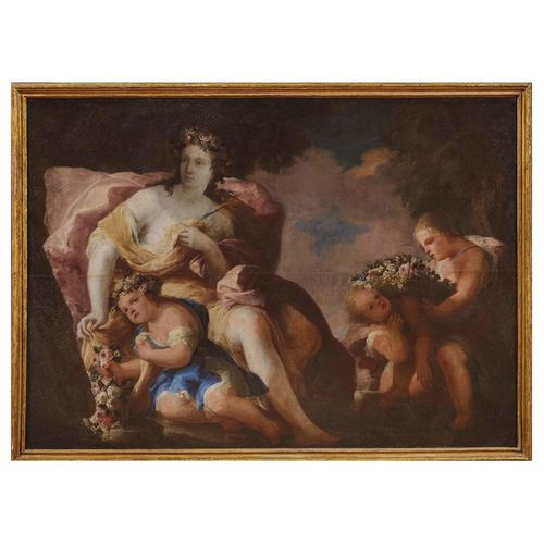 Null 威尼斯学校，18世纪
寓意深刻的图画与图钉和花朵
布面油画，cm 150x115，一对
 
 Scuola veneta, sec.XVIII
FIG&hellip;