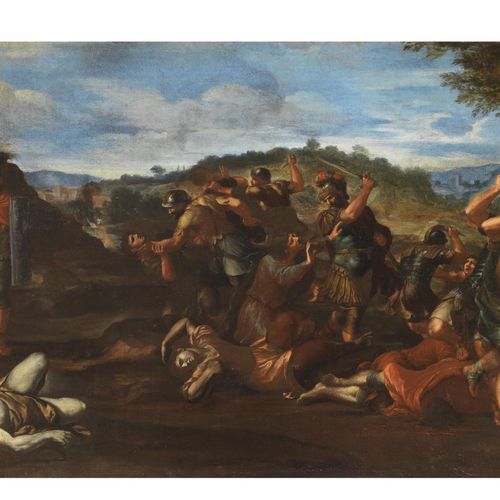 Null Scuola romana, sec. XVII
SCENA DI STORIA ROMANA
olio su tela, cm 76,5x128,5&hellip;