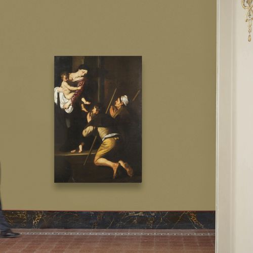 Null D'après Caravaggio 
MADONNA DEI PELLEGRINI
huile sur toile, cm 194x140
 
 D&hellip;