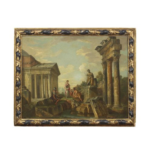 Null 埃米利亚学校，18世纪
CAPRICCIO WITH CLASSICAL RUINS AND FIGURES
Oil on canvas, cm 71&hellip;