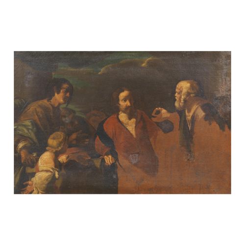 Null Escuela genovesa, siglo XVIII
EL TRIBUTO DE LA MONETA
óleo sobre tela, cm 5&hellip;