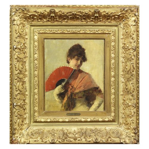 Null Eduardo Tofano
(Napoli 1838 - Roma 1920)
IL VENTAGLIO ROSSO
olio su tela, c&hellip;