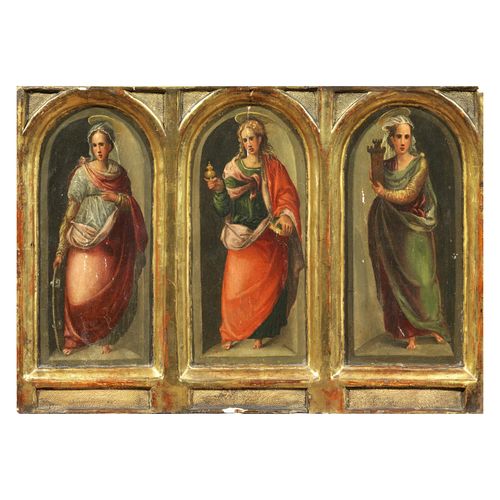 Null École toscane, XVIe siècle
SAINTE CATHERINE D'ALEXANDRIE, SAINT JEAN L'ÉVAN&hellip;