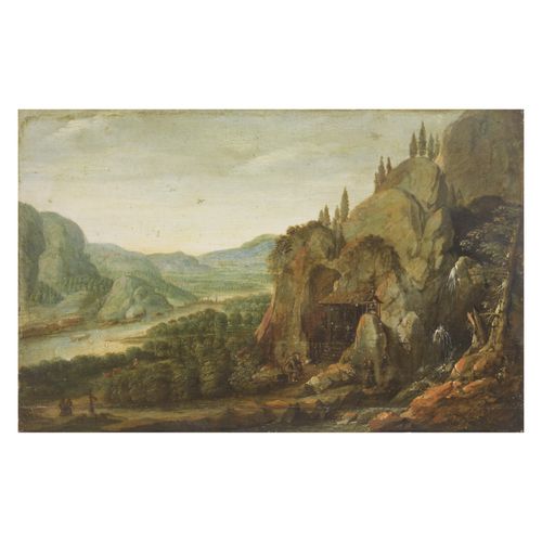 Null 佛兰德学校，16世纪
河流风景与人物
油画，cm 22,5x36
 
 Scuola fiamminga, sec.XVI
PAESAGGIO FLU&hellip;
