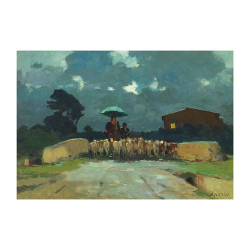 Null Renato Natali
(Livorno 1883 - 1979)
SCHAF
Öl auf Masonit, 50x72 cm
signiert&hellip;