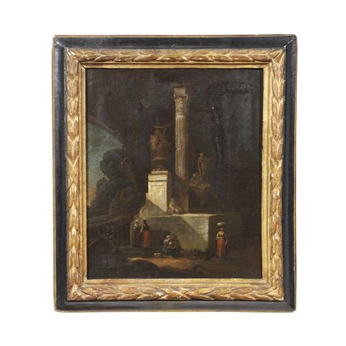 Null 威尼斯学校，18世纪
CLASSICAL RUINS WITH FIGURES
oil on canvas, cm 61,5x60
 
 Scuola&hellip;