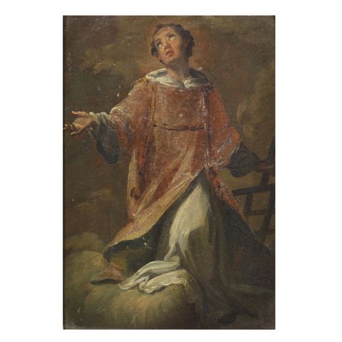 Null 埃米利安学校，17世纪
SAINT LAWRENCE IN GLORY
纸上油画，cm 25,5x18
 
 Scuola emiliana, sec&hellip;