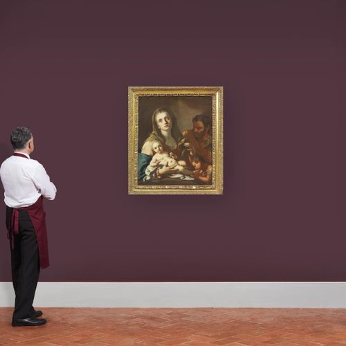 Null 弗朗西斯科-德穆拉学校，17世纪
《圣洁的家庭和圣约翰》
布面油画，cm 76,5x62,5
 
 Scuola di Francesco De Mu&hellip;