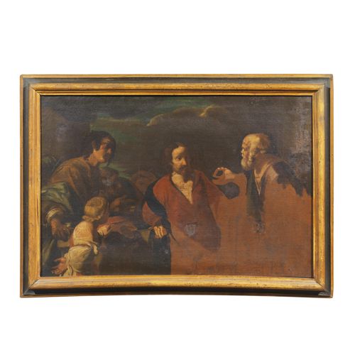 Null Escuela genovesa, siglo XVIII
EL TRIBUTO DE LA MONETA
óleo sobre tela, cm 5&hellip;