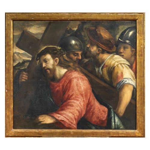 Null 威尼斯学校，16世纪
CHRIST CARRY THE CROSS
布面油画，cm 80x92,5
 
 Scuola veneta, sec.XVI&hellip;
