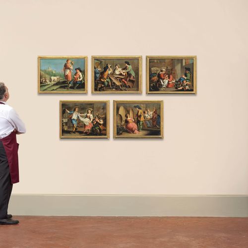 Null Scuola veneziana, XVIII secolo
GENERE SCENE
cinque dipinti olio su tela, cm&hellip;