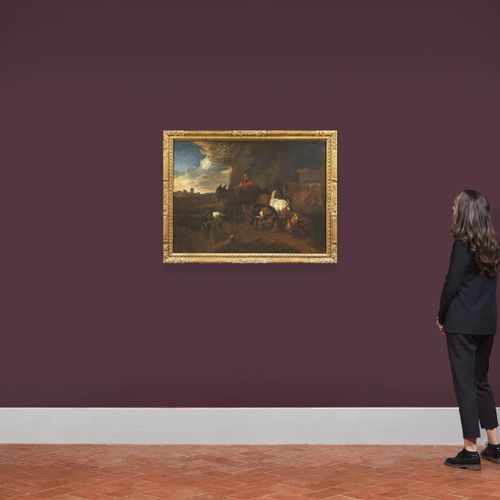 Null Pieter van Bloemen的追随者，18世纪
PEASANT WITH HEARDS
oil on canvas, cm 68,5x93,5&hellip;