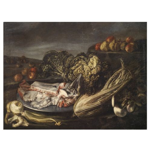 Null Scuola dell'Italia settentrionale, XVII secolo
FOGLIA MORTA CON FRUTTA, VER&hellip;