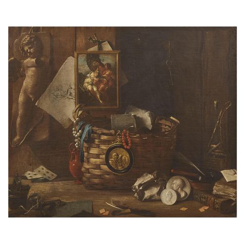 Null 安东尼奥-西奥西
( 约1732年-佛罗伦萨，1792年)
篮子的静物，雕塑，绘画和印刷品
布面油画，73x88厘米
在右边的纸上签名的Ca
 
篮子&hellip;