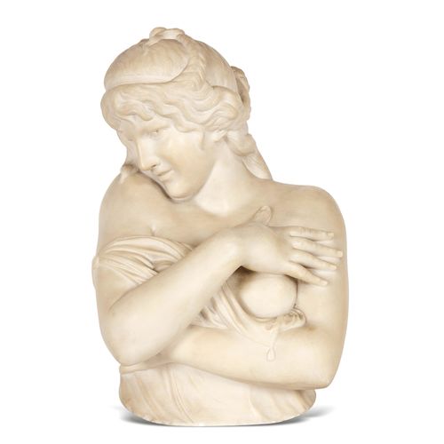 Null 匿名雕塑家，19-20世纪
年轻女子半身像
白色大理石，描绘了一个女人用手拿着她的衣服；cm 45x30x23
 
匿名雕塑家，19-20世纪
年轻女&hellip;