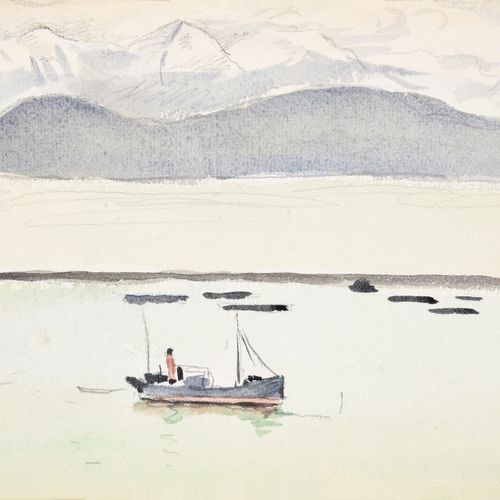 ALBERT MARQUET (1875 1947) 
Bateau au large des côtes de Norvège 
Aquarelle sur &hellip;