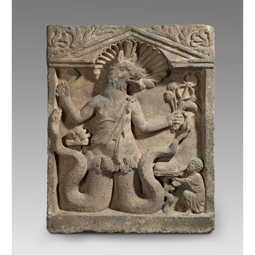Null *IMPORTANTE RILIEVO GNOSTICO
Pietra calcarea
74 x 89,5 x 10 cm
Arte romana,&hellip;