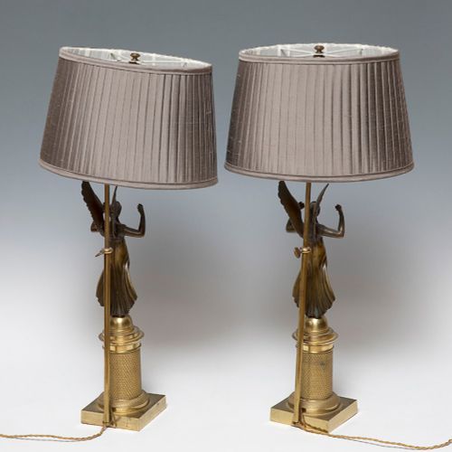 Pair of lamps; following PIERRE PHILIPPE THOMIRE (1751 1843) models, late 19th c&hellip;