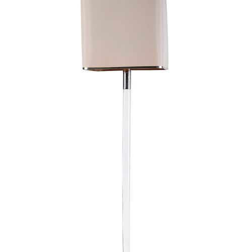 Design floor lamp. 1980s. Methacrylate base with chromed metal base. Parchment l&hellip;