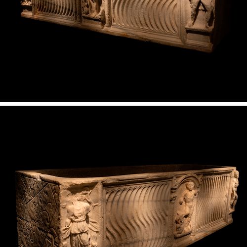 Roman Sarcophagus. Severe Dynasty, 193 235 A.D. Proconessian marble. 罗马石棺。萨维王朝，公&hellip;