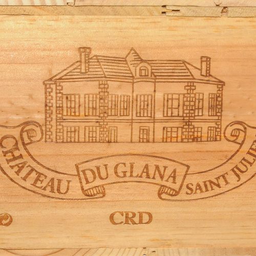 CHÂTEAU DU GLANA 2001. Grand Cru St. Julien. Boîte en bois originale. 12 bouteil&hellip;