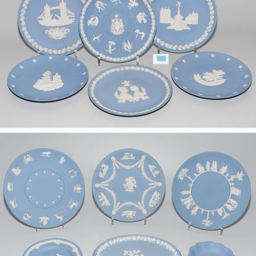 Wedgwood Blue Jasper, figural white relief overlay. (1) Collection: 6 annual pla&hellip;