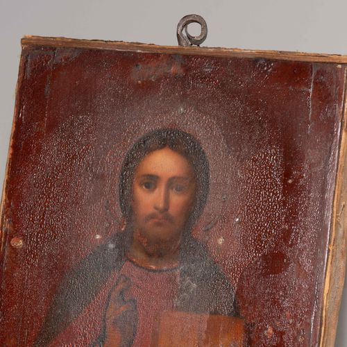 Christus Pantokrator mit Silberoklad (1) Icône. Russe, 19e s. Tempera sur fond d&hellip;