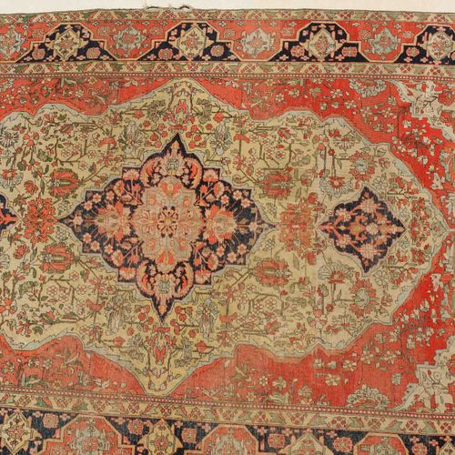 Kashan-Mohtasham Z-Perse, vers 1900, appelé "Mohtasham". Tapis finement tissé. L&hellip;