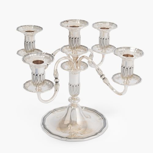 GIRANDOLE Schaffhausen, siglo XX. Plata. Marca del fabricante Jezler. Base en fo&hellip;