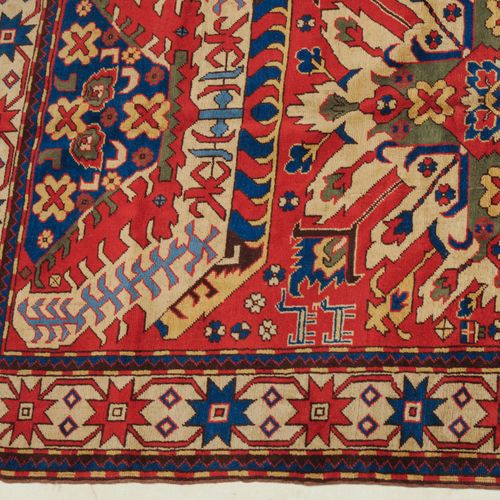 KARABAGH Probably Armenia, circa 1970, so-called "eagle kazak" motif. The red ce&hellip;