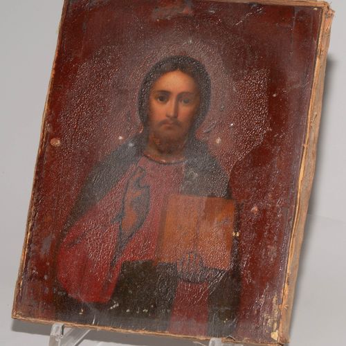 Christus Pantokrator mit Silberoklad (1) Icona. Russo, XIX secolo. Tempera su fo&hellip;