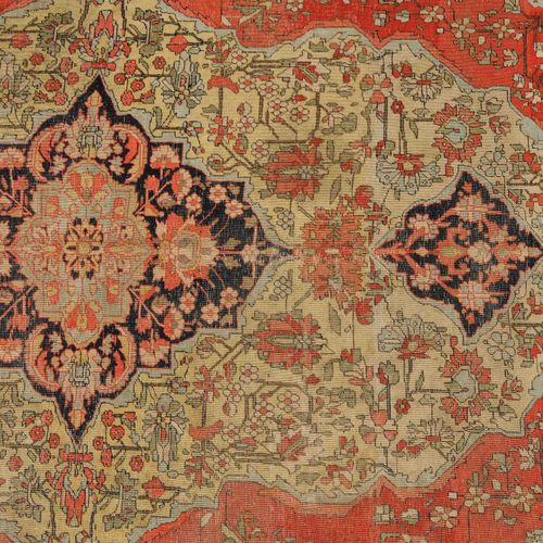 Kashan-Mohtasham Z-Persien, um 1900. Sog. "Mohtasham". Fein geknüpfter Teppich. &hellip;