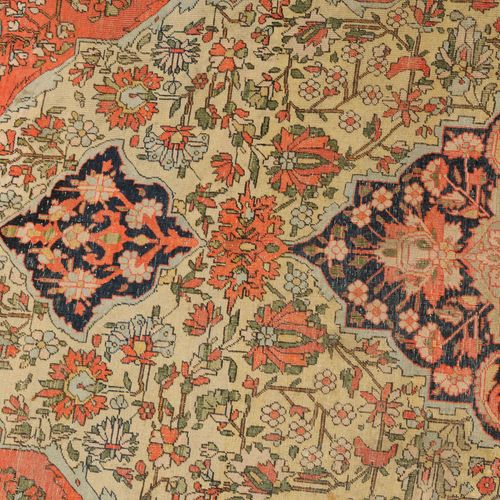 Kashan-Mohtasham Z-Perse, vers 1900, appelé "Mohtasham". Tapis finement tissé. L&hellip;