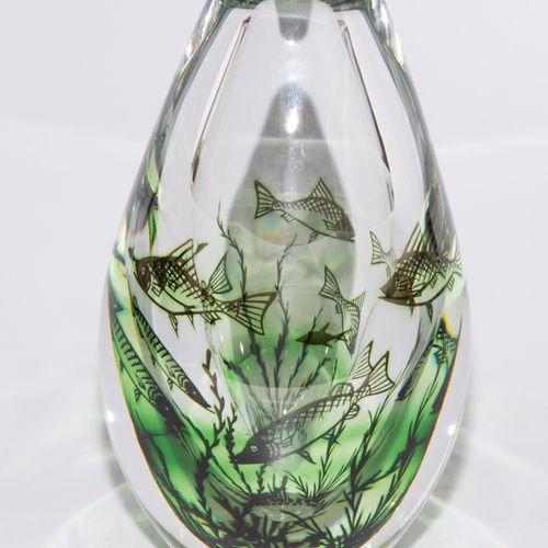 Edward Hald Vase "Graal". Exécution : Orrefors/Suède, 1980. Verre de cristal inc&hellip;