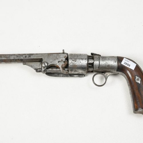 Perkussionsrevolver Beldien，1850年左右，所谓的过渡型左轮手枪，已被腐蚀。光滑的八角形枪管（长15.5厘米），口径7.5毫米。瞄准&hellip;