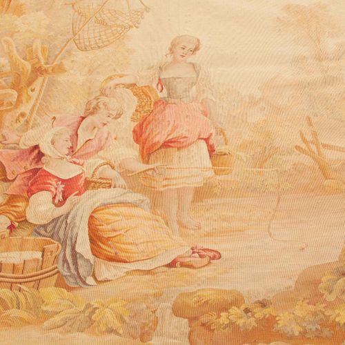 TAPISSERIE Tapestry

France, Aubusson, around 1850. Fine silk work. Pastel park &hellip;