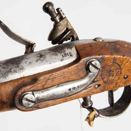 Steinschlosspistole Pistolet à silex

France, M AN IX, Gendarmerie ; daté 1812 s&hellip;