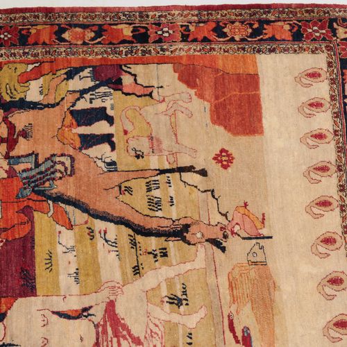 Kirman-Figural Kirman-Figural

S-Persien, um 1880. Figuraler Teppich. Das helle &hellip;