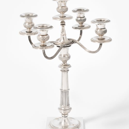 GIRANDOLE Girandole

Italy, 19th/20th c. Silver. Square base, above baluster sha&hellip;