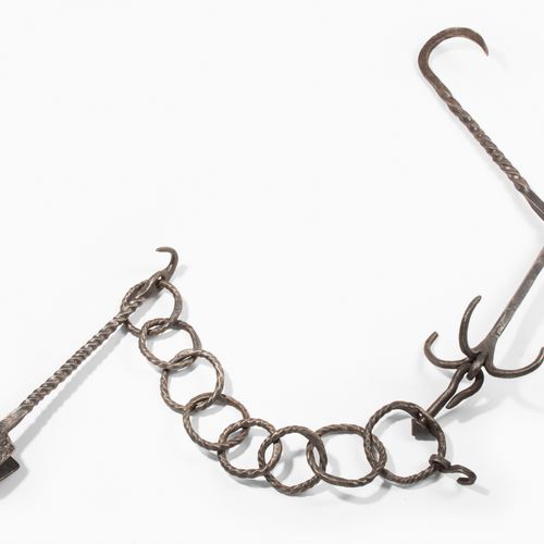 Kaminkette Chimney chain

Iron, partly twisted, 18th/19th century. Heavy hook wi&hellip;