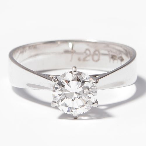 BRILLANT-RING Brilliant ring

750 white gold. Brilliant approx. 1.20 ct G/H-vs/s&hellip;