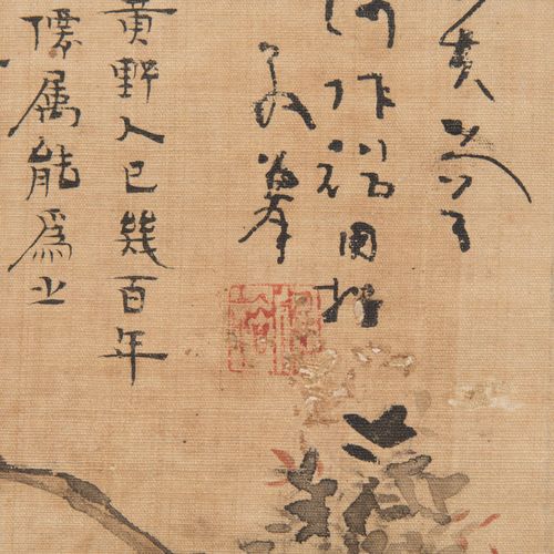Malerei 绘画

中国，19世纪。 卷轴画。纸上水墨。署名 "中石"，日期为同治十三年（1874）。形象化的场景。一位学者向其他人展示了一个小竹篮。

有&hellip;
