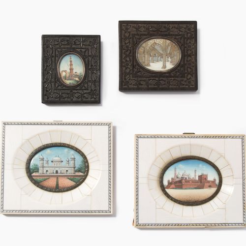 Lot: 4 Miniaturen Lot: 4 miniatures

India, late 19th century. Opaque paint on i&hellip;