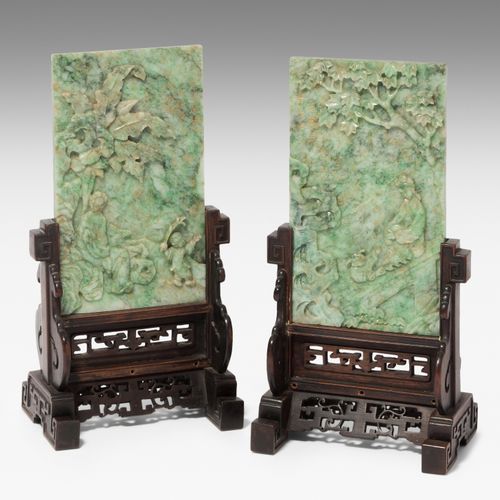 1 Paar Tischstellschirme 1 paire d'abat-jour de table

Chine, dynastie Qing. Jad&hellip;