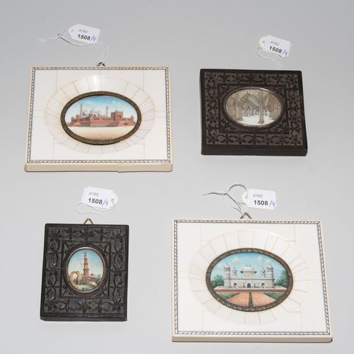 Lot: 4 Miniaturen Lote: 4 miniaturas

India, finales del siglo XIX. Pintura opac&hellip;