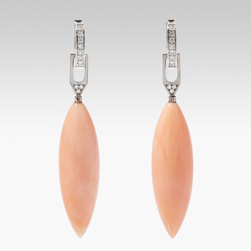 Korallen-Brillant-Ohrhänger Pendientes de coral y diamantes

Oro blanco 750. Cor&hellip;