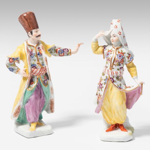 Meissen, 1 Paar Figuren Meissen, 1 Paar Figuren

Mitte 18.Jh. Ohne Marken. Porze&hellip;