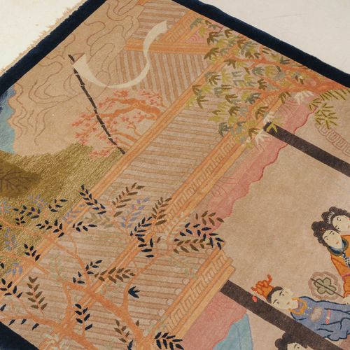 Peking-Bildteppich Tapis pékinois 
Chine, vers 1940. Motifs originaux. Scène de &hellip;